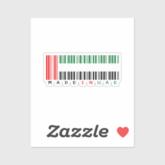 Sticker Conception de drapeau à code-barres Fabriqué aux É (Feuille)