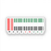 Sticker Conception de drapeau à code-barres Fabriqué aux É (Recto)