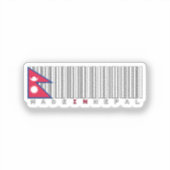Sticker Conception de drapeau à code-barres Made in Nepal (Recto)