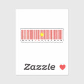 Sticker Conception de drapeau de code-barres "Fabriqué au (Feuille)