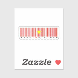 Sticker Conception de drapeau de code-barres "Fabriqué au