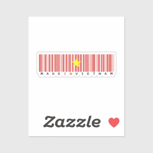 Sticker Conception de drapeau de code-barres "Fabriqué au (Feuille)