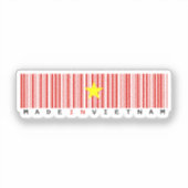 Sticker Conception de drapeau de code-barres "Fabriqué au (Recto)