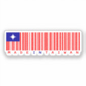 Sticker Conception de drapeau de code-barres Made in Taïwa (Recto)