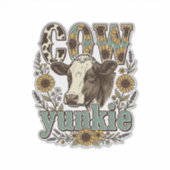Sticker Conception de ferme de tournesol Yunkie vache vint (Devant)