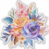 Sticker Conception de fleurs de rose aquarelle-58392 (Devant)