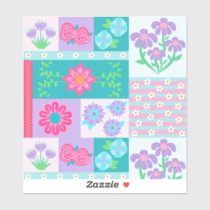 Sticker Conception de fleurs vibrantes en fleurs