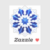 Sticker Conception de flocon de neige blanc détaillé (Feuille)