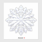 Sticker Conception de flocon de neige blanc détaillé (Feuille)