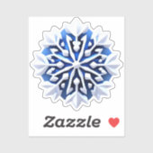 Sticker Conception de flocon de neige blanc détaillé (Feuille)