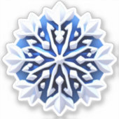 Sticker Conception de flocon de neige blanc détaillé (Recto)