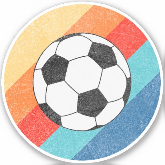 Sticker Conception de football sur un arrière - plan rétro (Devant)