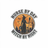 Sticker Conception de garde décalée Halloween sorcière inf (Devant)