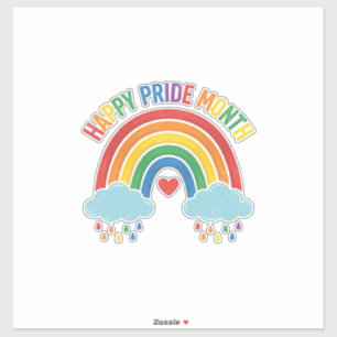 Sticker Conception de gravure vintage arc-en-ciel Mois de