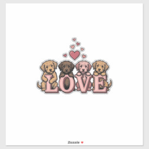 Sticker Conception de gravure vintage de la Saint-Valentin