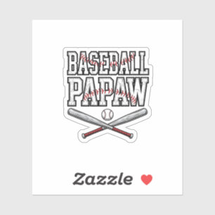 Sticker Conception de gravure vintage de papaw de baseball