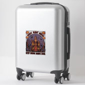 Sticker Conception de gravure vintage Halloween Maison han (Sur valise)