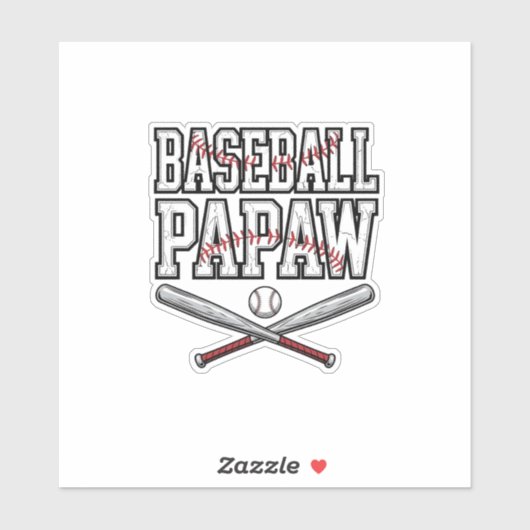Sticker Conception de gravure vintage Papaw baseball_1 (Feuille)