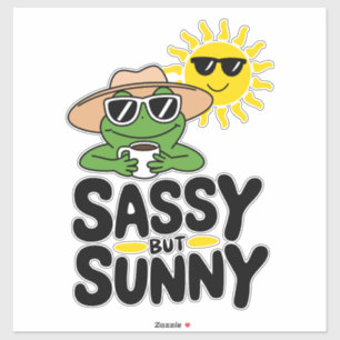 Sticker Conception de grenouille Sassy mais Sunny - Drôle 