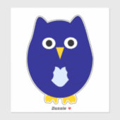 Sticker Conception de hibou bleu (Feuille)