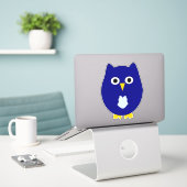 Sticker Conception de hibou bleu (Ordinateur portable sur le bureau)
