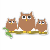 Sticker Conception de hiboux bruns (Devant)
