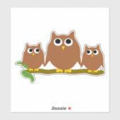 Sticker Conception de hiboux bruns (Feuille)