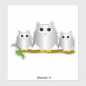 Sticker Conception de Hiboux d'Argent (Feuille)