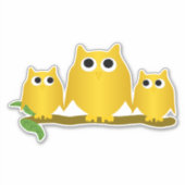 Sticker Conception de hiboux en or (Devant)