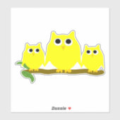 Sticker Conception de hiboux jaunes (Feuille)