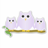 Sticker Conception de hiboux lilas (Devant)