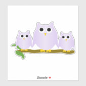 Sticker Conception de hiboux lilas (Feuille)