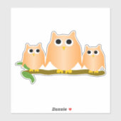 Sticker Conception de hiboux orange (Feuille)