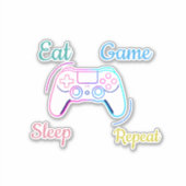 Sticker Conception de jeu néon personnalisable (Devant)