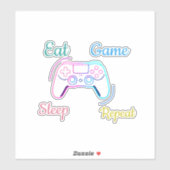 Sticker Conception de jeu néon personnalisable (Feuille)