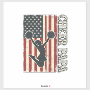 Sticker Conception de joie Papa USA Drapeau Vintage Joie_1