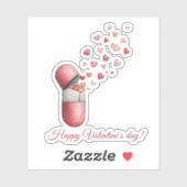Sticker Conception de la Saint-Valentin Love Medicine (Feuille)