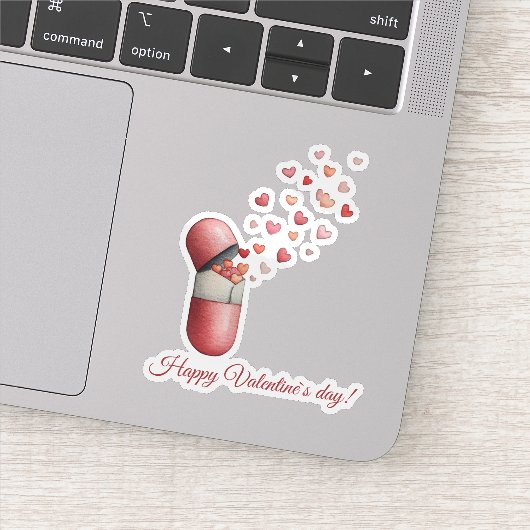 Sticker Conception de la Saint-Valentin Love Medicine (Détail)