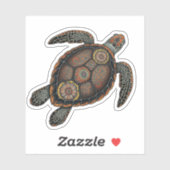Sticker Conception de la tortue marine Mandala (Feuille)