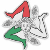 Sticker Conception de la Trinacrie méduse sicilienne (Devant)