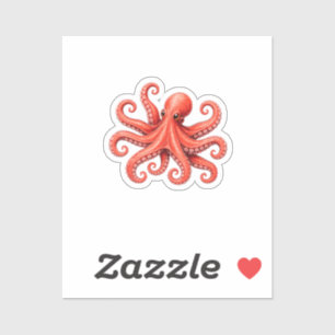 Sticker Conception de la vie marine de l'octopus océan