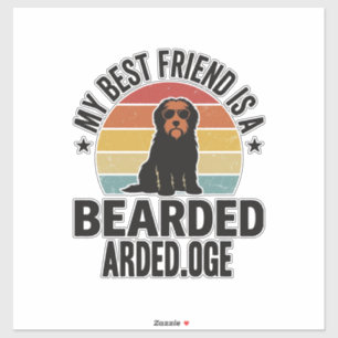 Sticker Conception de l'amant de chien de coucher de solei