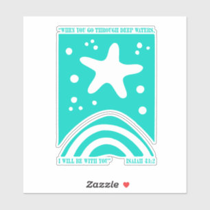Sticker Conception de l'étoile de mer chrétienne Quand vou