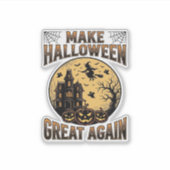 Sticker Conception de maison hantée Halloween Vintage Grea (Devant)