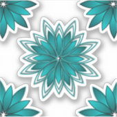 Sticker Conception de mandala à feuilles de teal sur fond  (Devant)