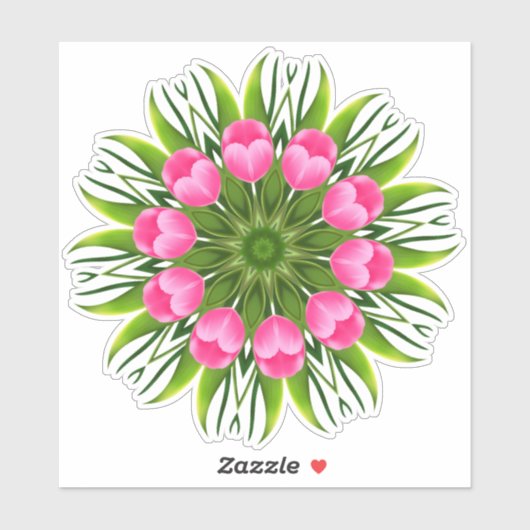 Sticker Conception de mandala de fleur magnifique-79358 (Feuille)