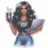 Sticker Conception de marque de Reine de l'Artisanat Afro- (Devant)