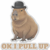 Sticker Conception de mème de capybara tendance et drôle (Devant)