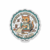 Sticker Conception de mode de couture Chat Cadeau pour ama (Devant)