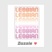 Sticker Conception de motif rétro lesbien (Feuille)